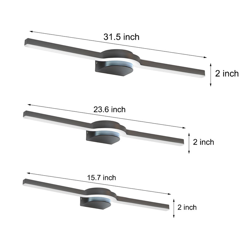 Curved Modern LED Bathroom Vanity Light - Available in 16'', 23'', and 31'' Lengths - Sleek, Energy-Efficient Design for Contemporary Spaces