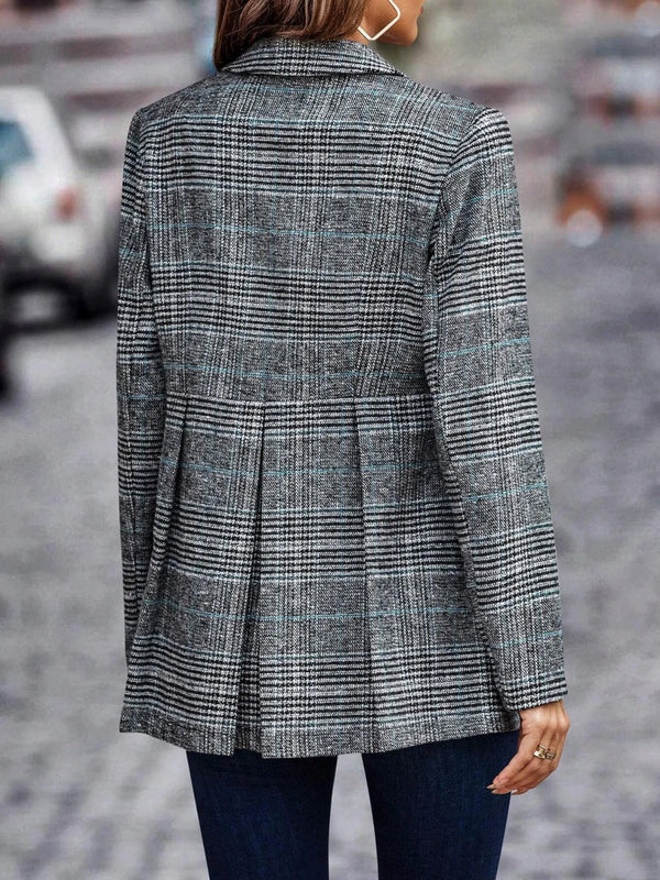 Women's Elegant Tailored Plaid Blazer Jacket | Stylish & Versatile Outerwear for Any Occasion