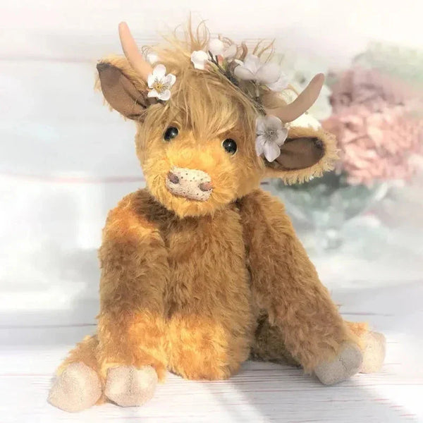 Charming Highland Cow with Floral Accents - Perfect Home Decor & Gift Idea