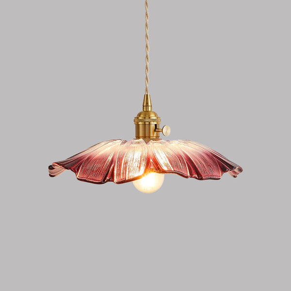 Elegant Vintage Floral Glass Pendant Light Fixture for Dining Room - Retro Design to Brighten Your Space