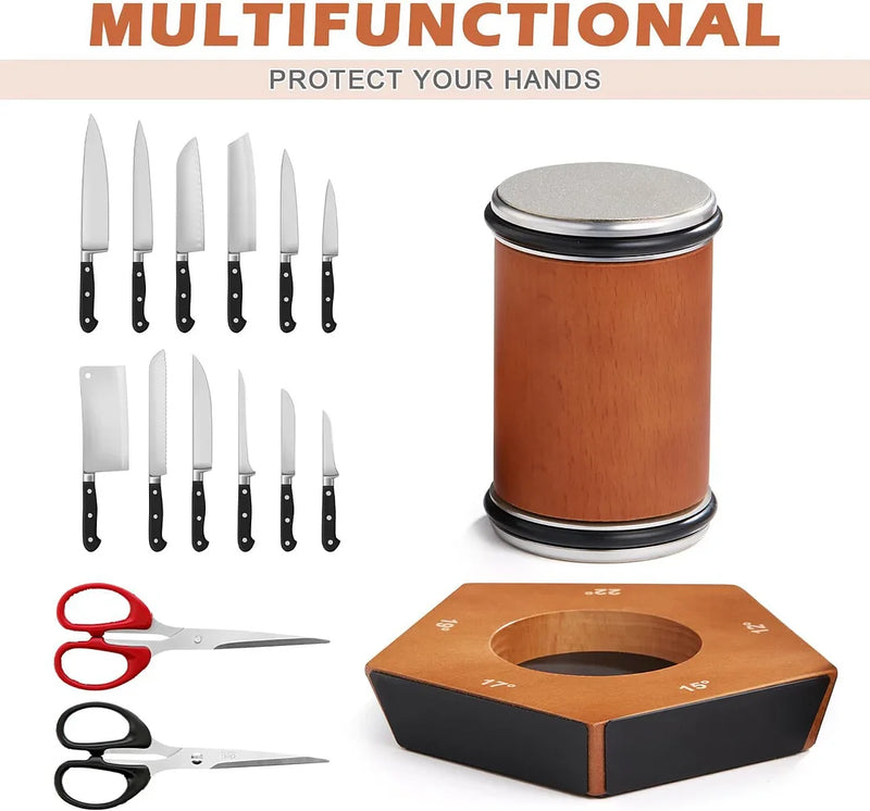 Manual Diamond Knife Sharpener Set - Precision Rolling Design for Effortless Blade Sharpening