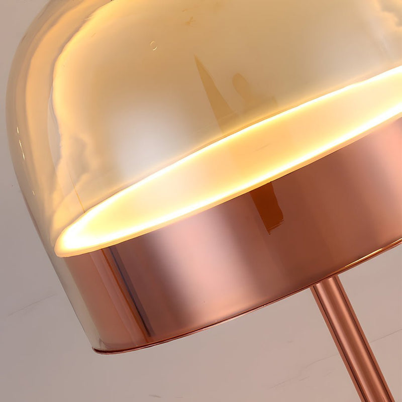 Modern Chrome Dome-Shaped Glass Ambient LED Table Lamp - Stylish Home Lighting