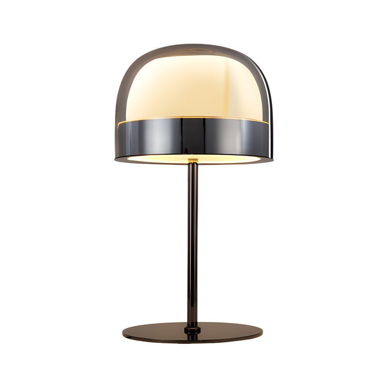 Modern Chrome Dome-Shaped Glass Ambient LED Table Lamp - Stylish Home Lighting