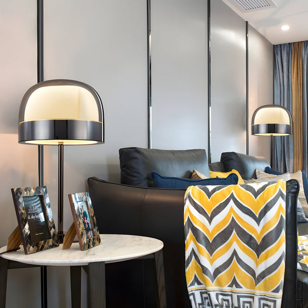 Modern Chrome Dome-Shaped Glass Ambient LED Table Lamp - Stylish Home Lighting
