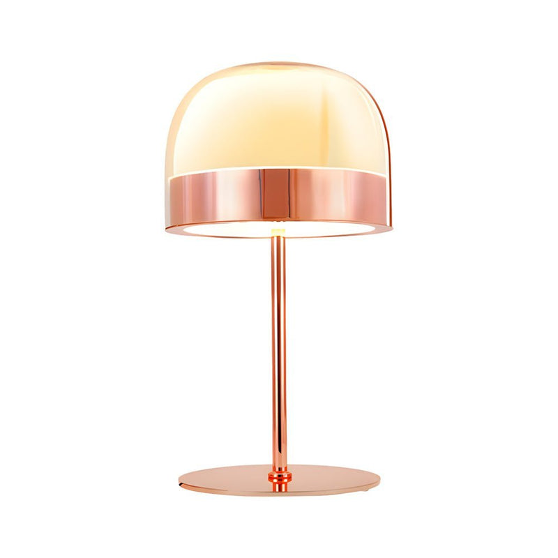 Modern Chrome Dome-Shaped Glass Ambient LED Table Lamp - Stylish Home Lighting