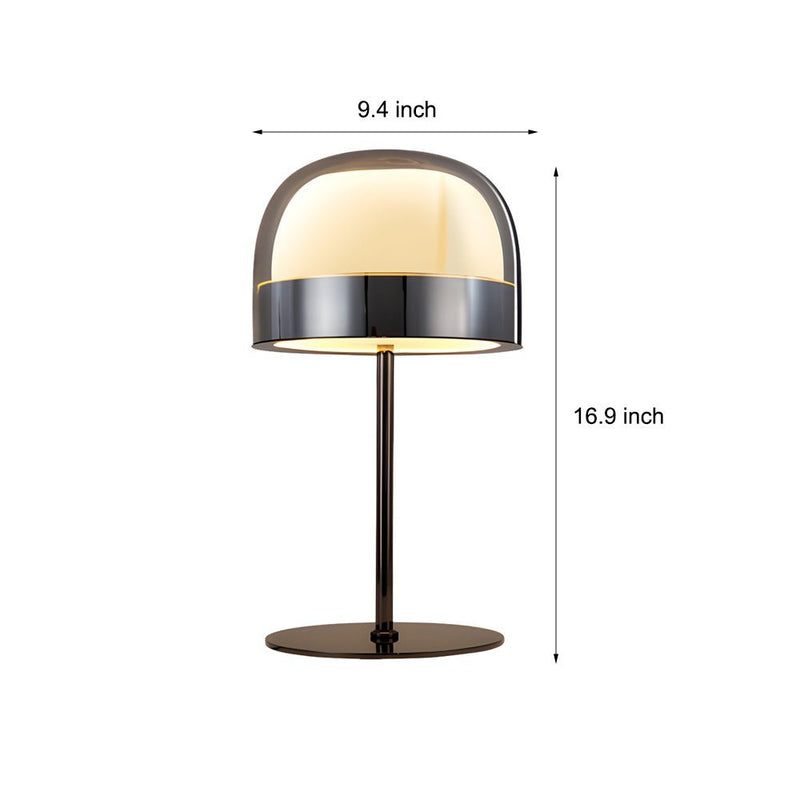 Modern Chrome Dome-Shaped Glass Ambient LED Table Lamp - Stylish Home Lighting