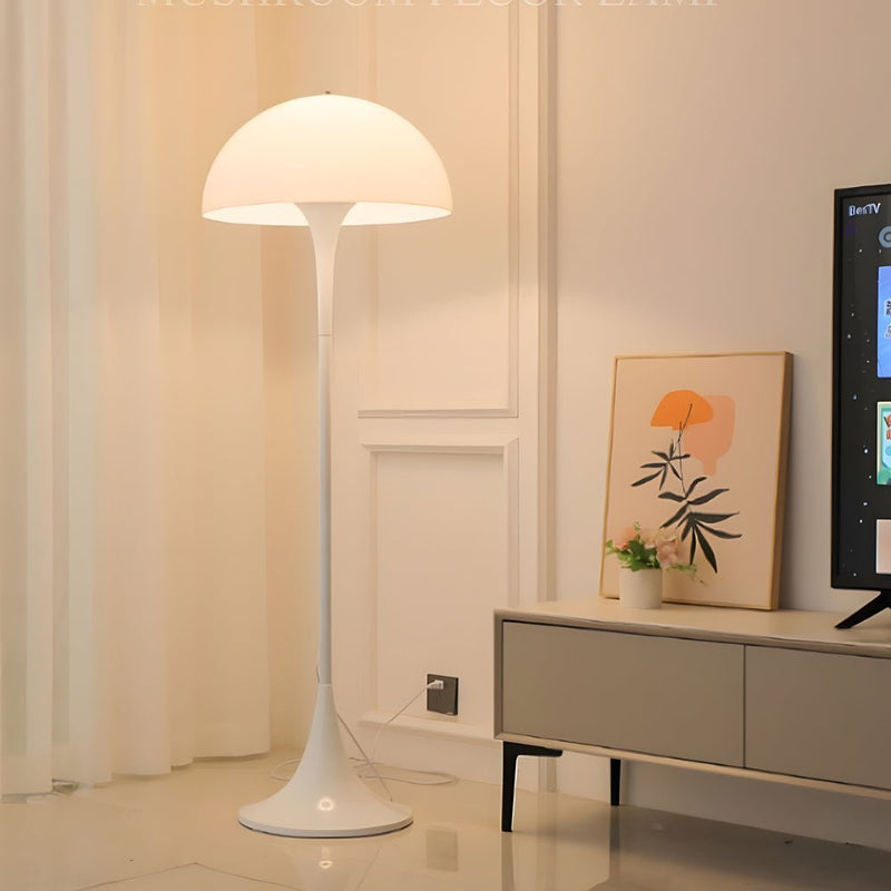 Modern Dimmable White Mushroom Dome Floor Lamp - Stylish Downlight for Home Decor