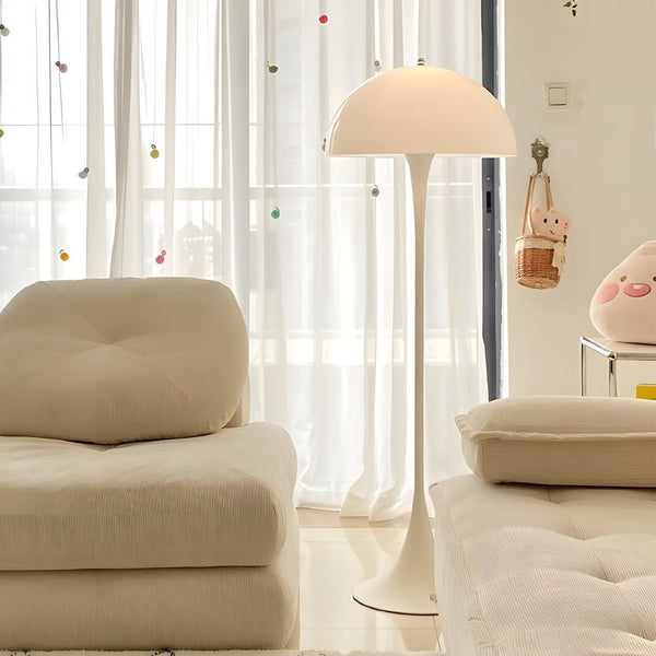 Modern Dimmable White Mushroom Dome Floor Lamp - Stylish Downlight for Home Decor
