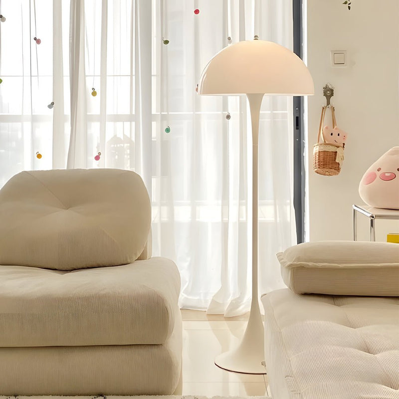Modern Dimmable White Mushroom Dome Floor Lamp - Stylish Downlight for Home Decor