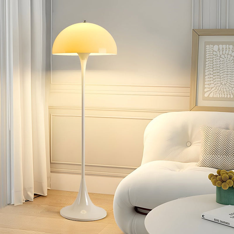 Modern Dimmable White Mushroom Dome Floor Lamp - Stylish Downlight for Home Decor