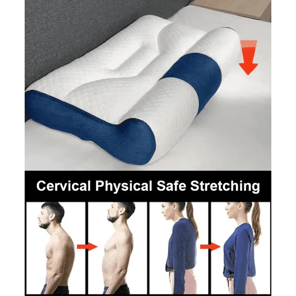 Ergonomic Goose Down Pillow for Cervical Support | Sleep Enhancing Comfort Pillow | Ideal for Neck Pain Relief