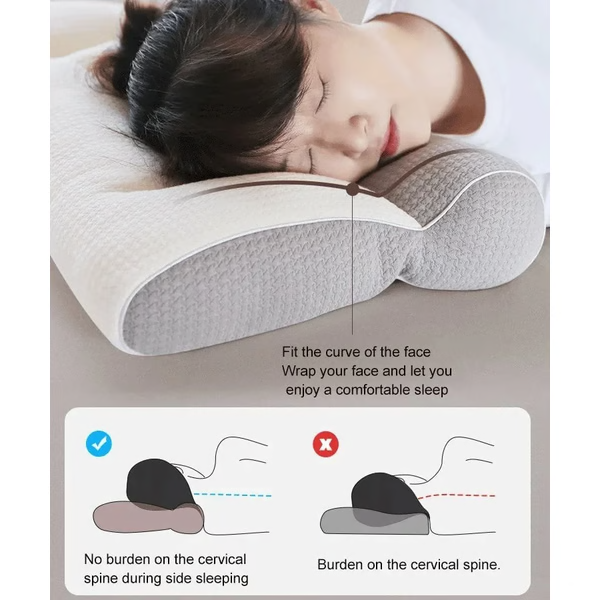 Ergonomic Goose Down Pillow - Cervical Support & Comfort for Enhanced Sleep Quality