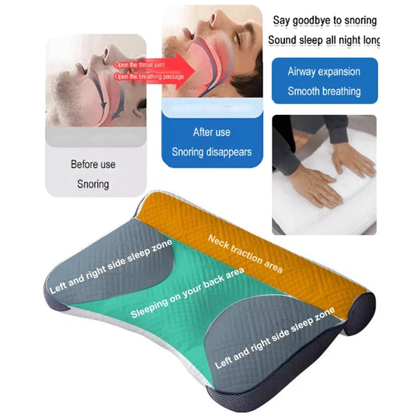 Ergonomic Goose Down Pillow for Cervical Support | Sleep Enhancing Comfort Pillow | Ideal for Neck Pain Relief