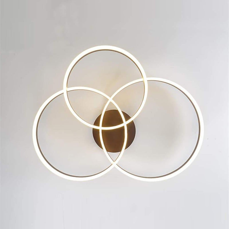 Modern 3-Light Gold Flush Mount Ceiling Light with 3 Circular Design - Stylish Lighting Fixture for Home Decor
