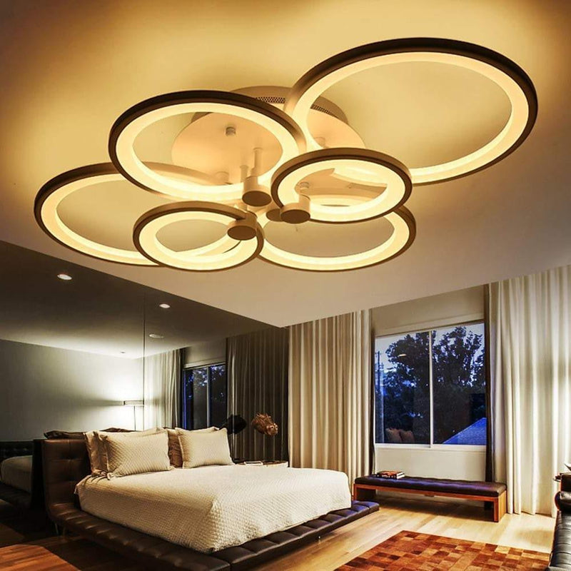 Elegant Semi Flush Mount Ceiling Light - Unique Overlapping Rings Design for Modern Home Decor