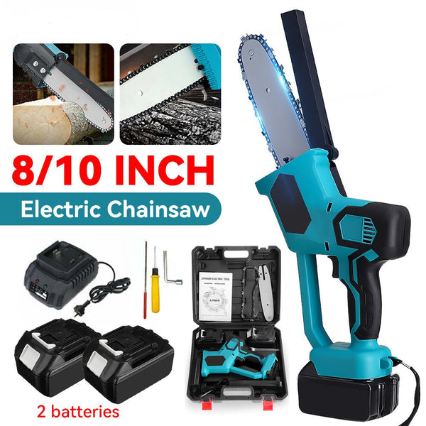 8-Inch & 10-Inch Electric Cordless Chainsaw Kit with 2 Batteries - Lightweight, Powerful & Easy to Use