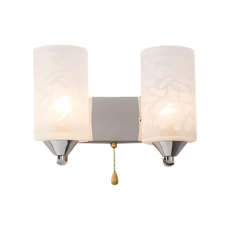 Elegant Double-Headed Cylindrical Glass Wall Sconce - Modern Lighting Fixture for Home Decor