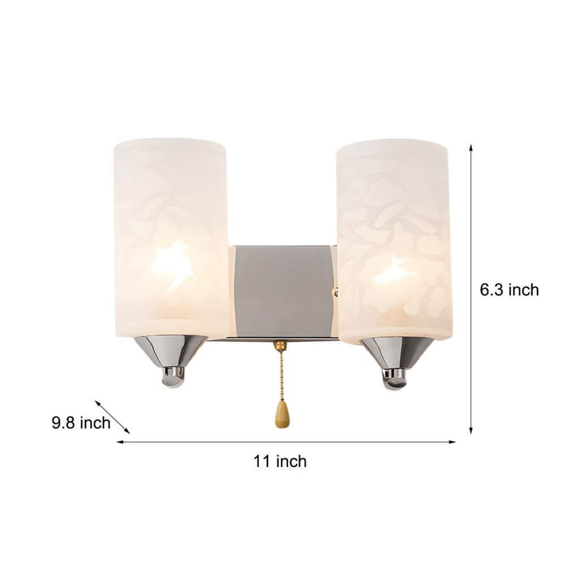 Elegant Double-Headed Cylindrical Glass Wall Sconce - Modern Lighting Fixture for Home Decor