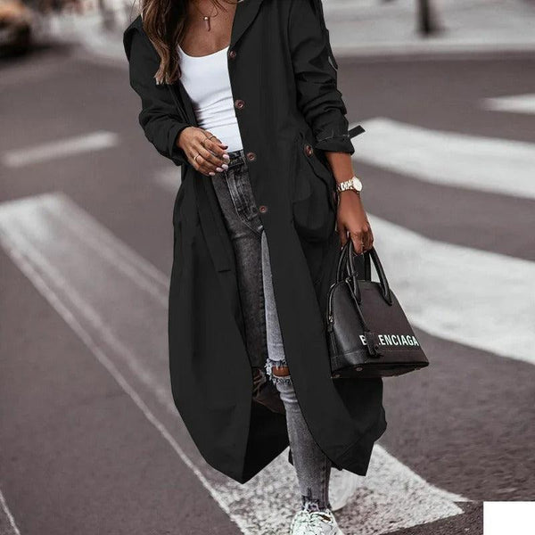 Chic Lightweight Waterproof Spring Coat - Stylish Long Design for All Weather Protection, Perfect for Rainy Days and Cool Breezes