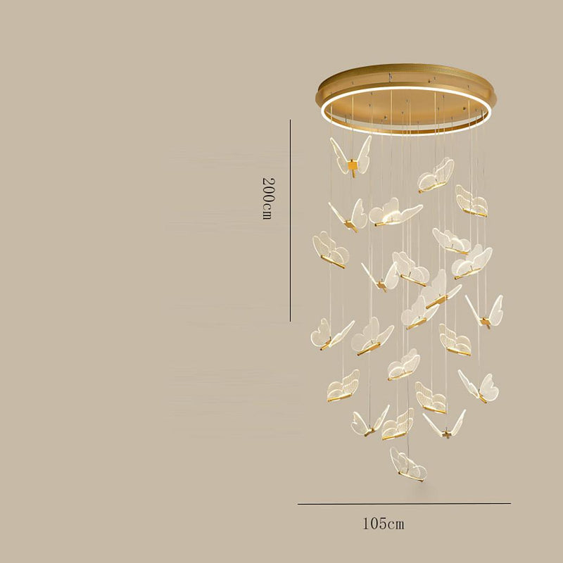 Butterfly Shaped LED Pendant Light - Acrylic & Metal Island Ceiling Fixture for Living Room