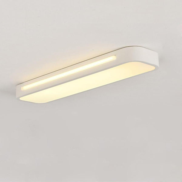 19-Inch Wide Minimalist Rectangular LED Flush Mount Ceiling Light - Modern 1-Light Long Oval Design for Home & Office