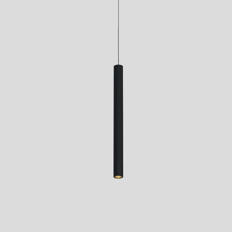 Modern Thin Stick Black Pendant Light with Integrated Downlight LED - Sleek Design for Contemporary Spaces