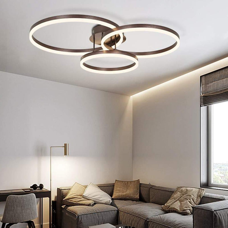 Modern 3-Light Gold Flush Mount Ceiling Light with 3 Circular Design - Stylish Lighting Fixture for Home Decor