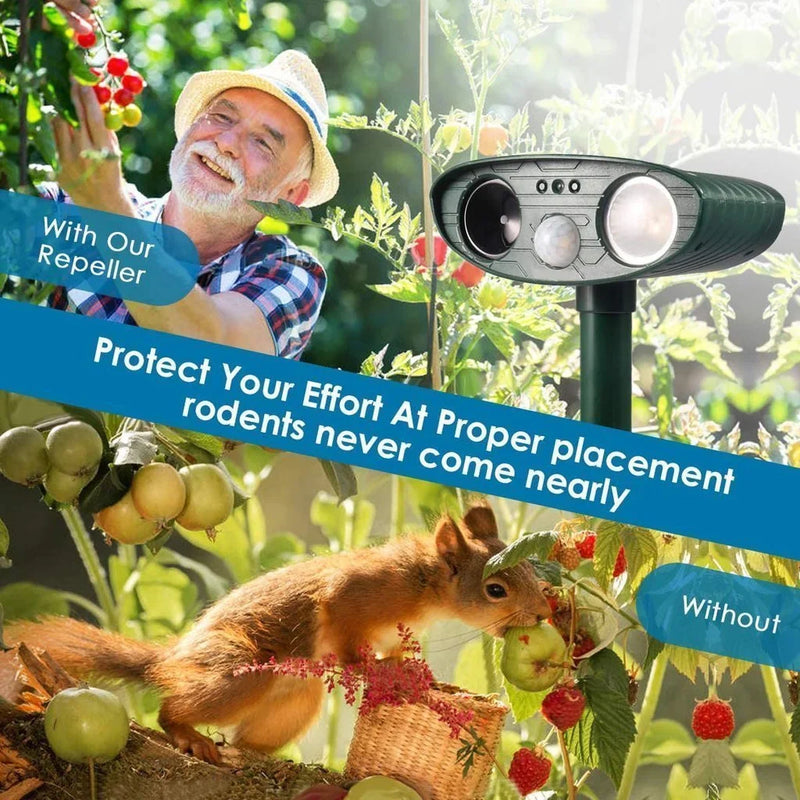 4-Pack Solar-Powered Ultrasonic Deer Repeller - Effective Deer Deterrent, Results in 48 Hours