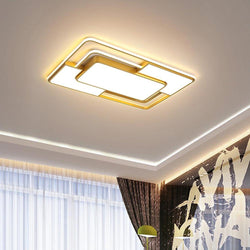 Modern Square LED Geometric Flush Mount Ceiling Light for Bedroom - Energy Efficient Lighting Fixture