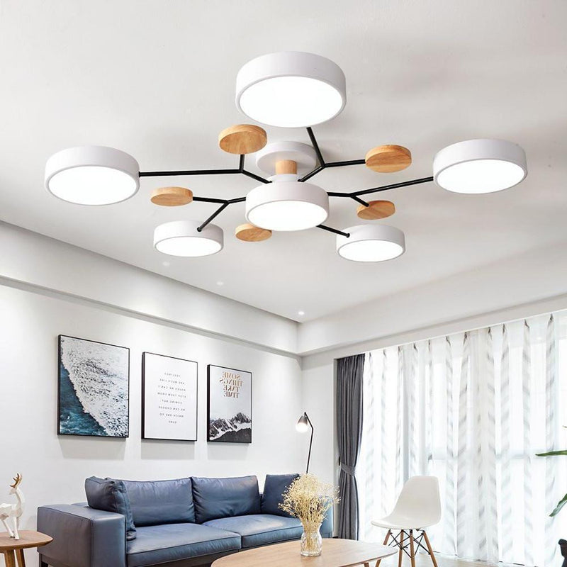 Sputnik Artistic Chandelier - Metal & Wood Ceiling Lights for Kids' Rooms | Stylish Baby & Children's Lighting