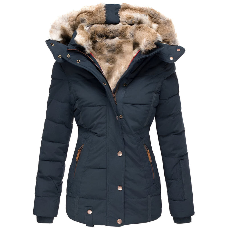 Women's Slim Fit Hooded Puffer Jacket - Stylish, Warm Winter Outerwear for Ultimate Comfort