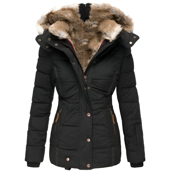 Women's Slim Fit Hooded Puffer Jacket - Stylish, Warm Winter Outerwear for Ultimate Comfort