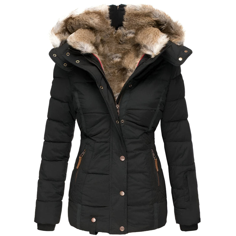 Women's Slim Fit Hooded Puffer Jacket - Stylish, Warm Winter Outerwear for Ultimate Comfort