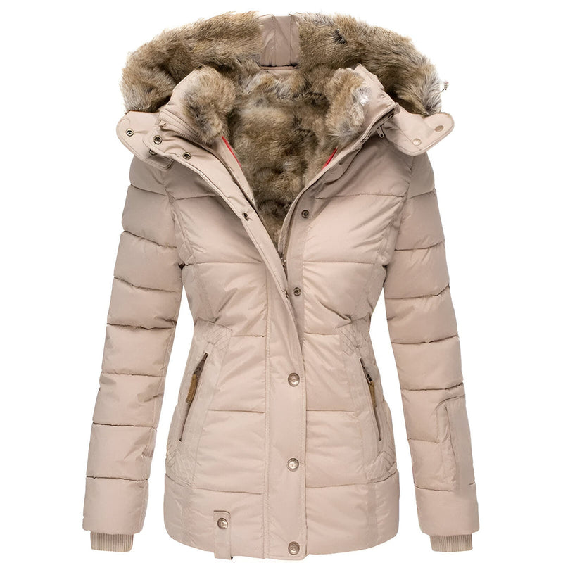 Women's Slim Fit Hooded Puffer Jacket - Stylish, Warm Winter Outerwear for Ultimate Comfort