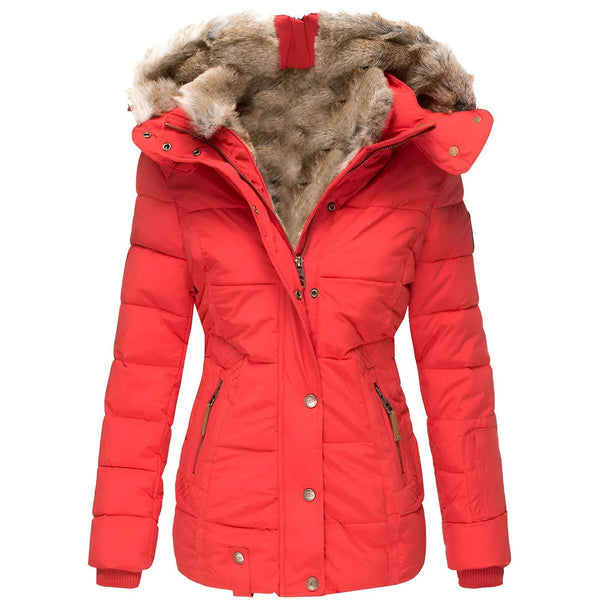 Women's Slim Fit Hooded Puffer Jacket - Stylish, Warm Winter Outerwear for Ultimate Comfort