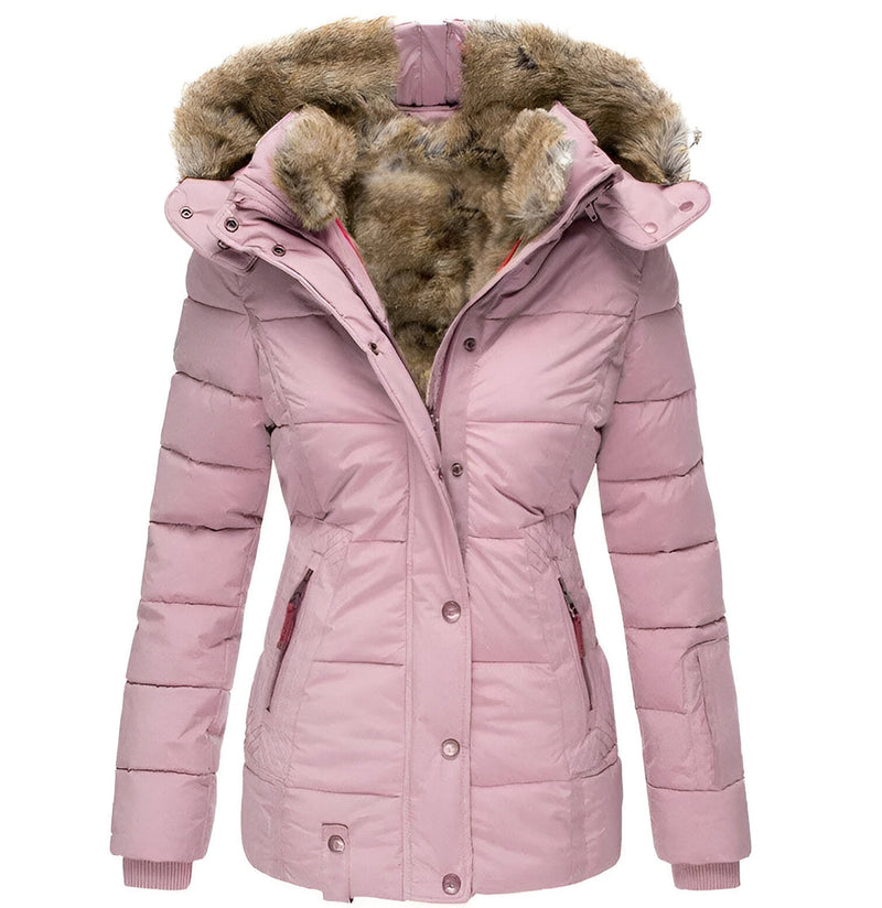 Women's Slim Fit Hooded Puffer Jacket - Stylish, Warm Winter Outerwear for Ultimate Comfort
