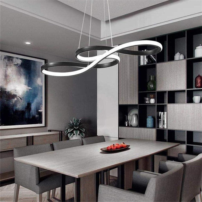 Nordic Geometric Ribbon LED Pendant Light - Modern Linear Ceiling Fixture for Stylish Home Decor