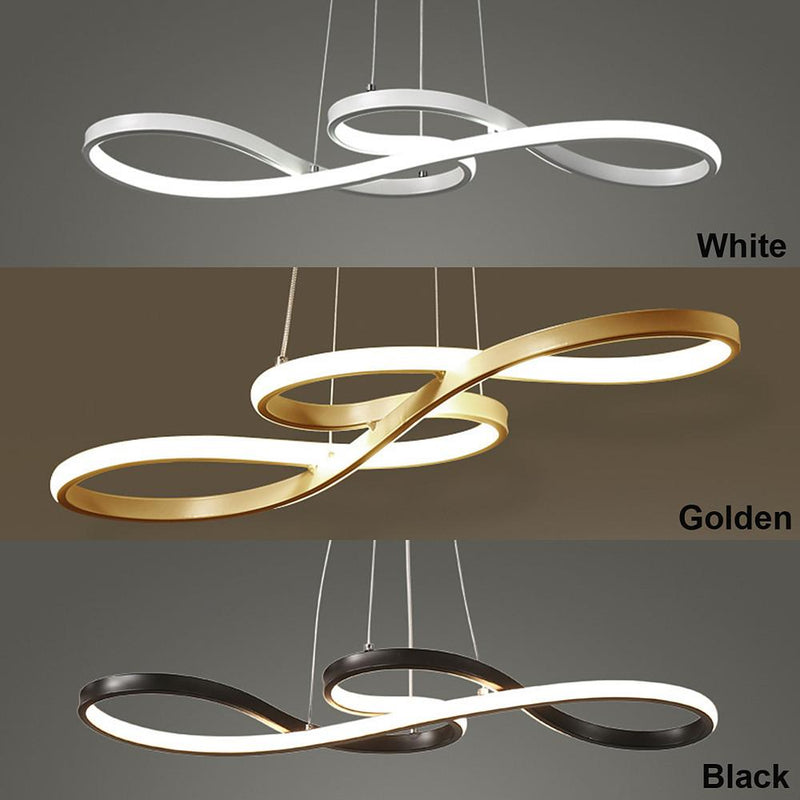 Nordic Geometric Ribbon LED Pendant Light - Modern Linear Ceiling Fixture for Stylish Home Decor
