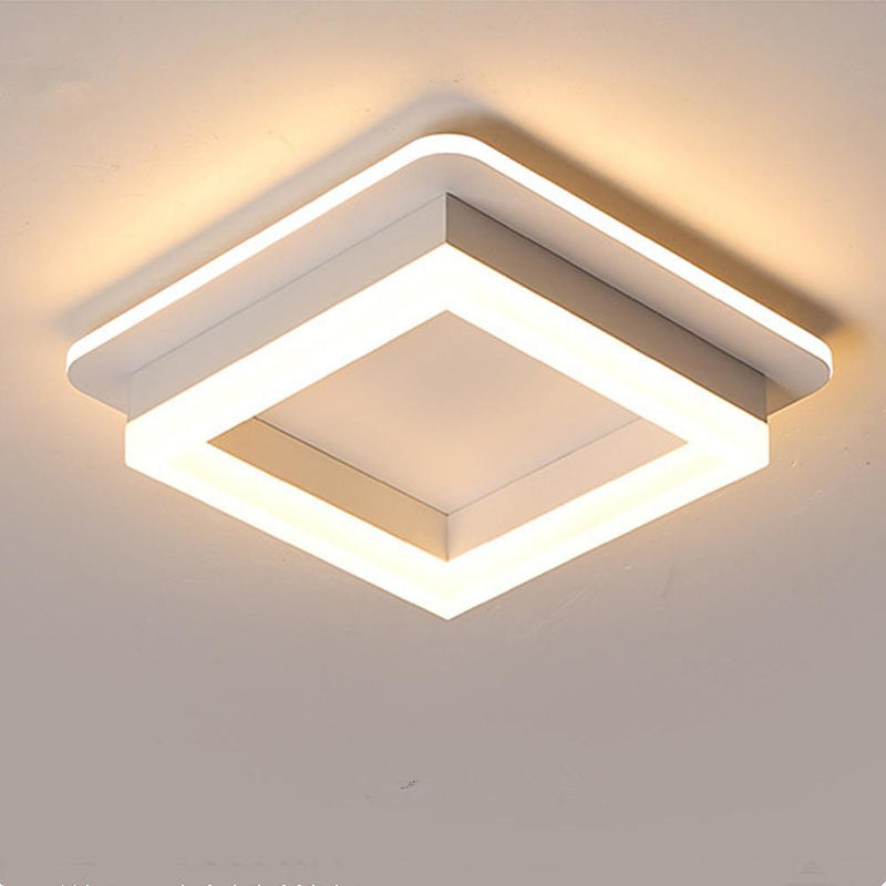 Contemporary Square LED Flush Mount Ceiling Light - Sleek Metal & Acrylic Design for Modern Interiors