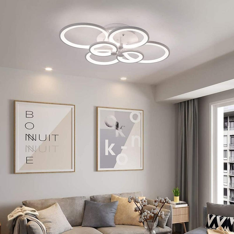 Elegant Semi Flush Mount Ceiling Light - Unique Overlapping Rings Design for Modern Home Decor