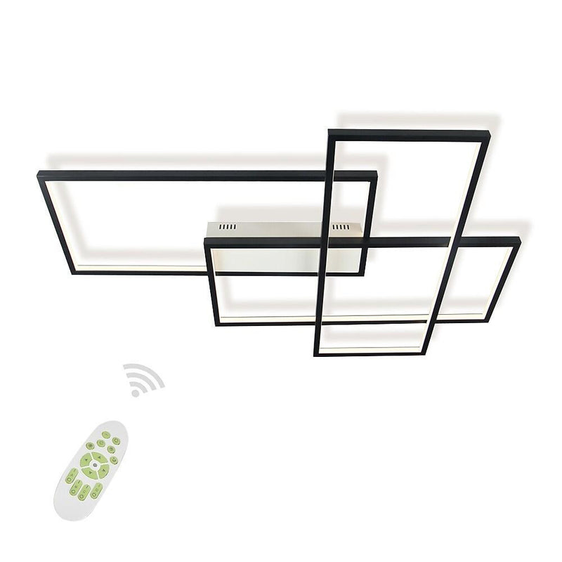 Modern Overlapping Rectangles Aluminum LED Flush Mount Ceiling Light - Geometric Style Lighting Fixture