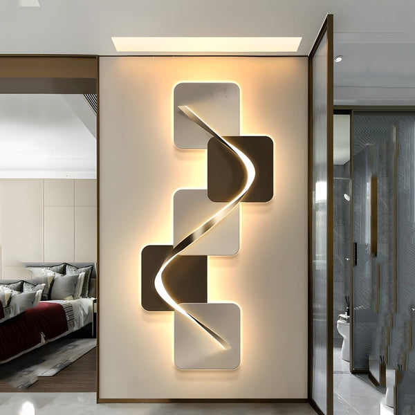 Geometric LED Wall Art Light - USB-Powered Decorative Wall Painting for Modern Home Decor