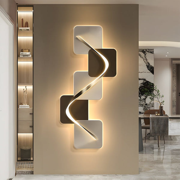 Geometric LED Wall Art Light - USB-Powered Decorative Wall Painting for Modern Home Decor