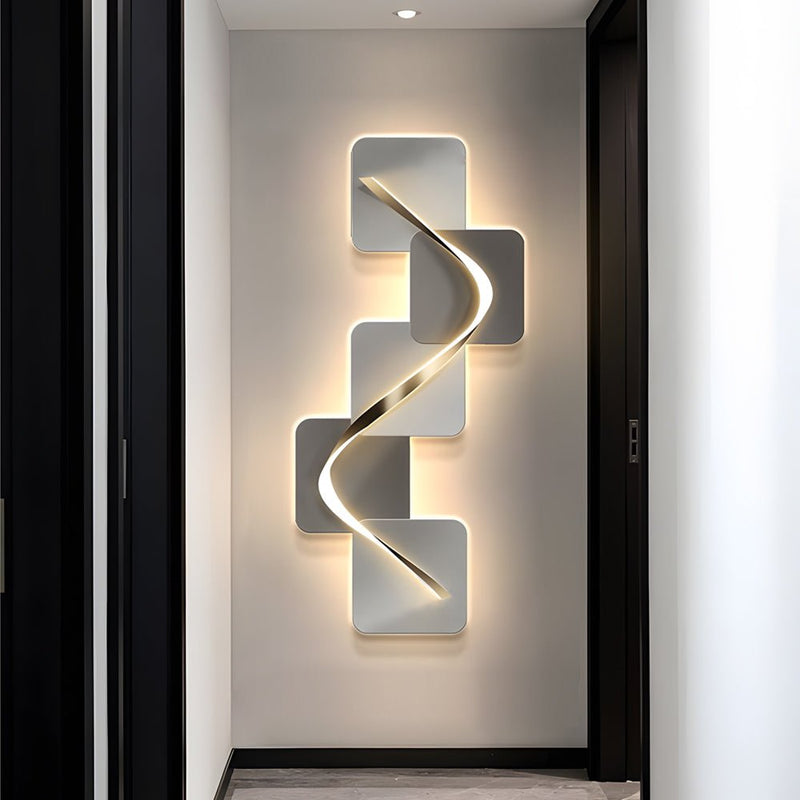 Geometric LED Wall Art Light - USB-Powered Decorative Wall Painting for Modern Home Decor