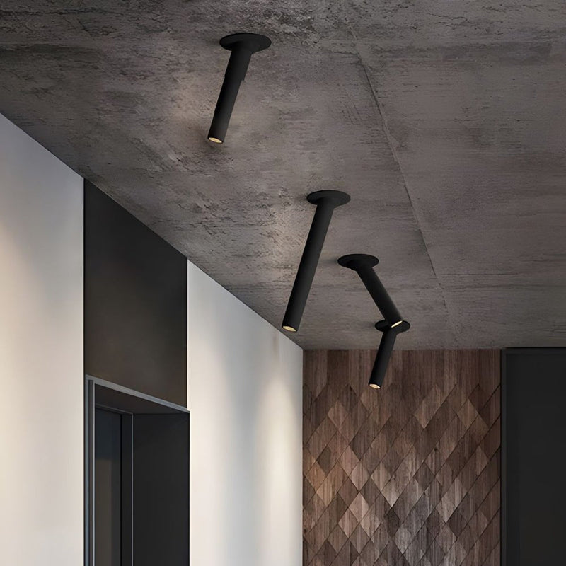 Adjustable Gimbal Head Long Tube Recessed LED Ceiling Spotlight - 360° Angle Rotatable Lighting Fixture