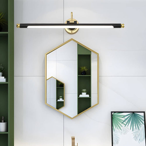 Gold & Black Rotatable Vintage LED Bathroom Vanity Light - Adjustable Linear Design for Modern Elegance