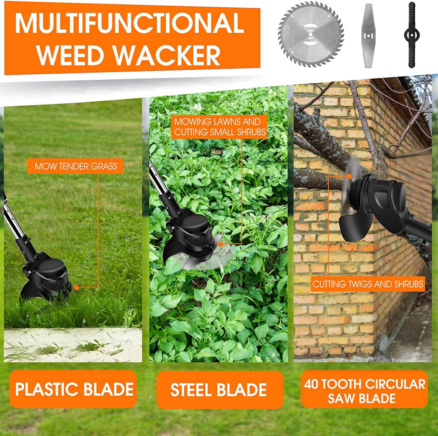 16-Pack Replacement Blades for 3-in-1 Grass Trimmer - Durable, Sharp, and Compatible with Most Models