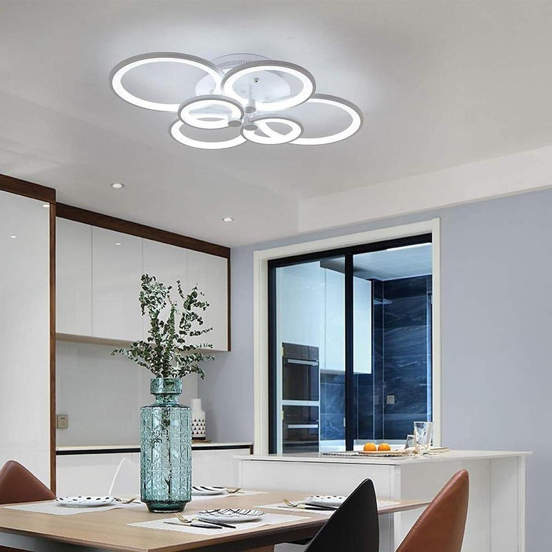Elegant Semi Flush Mount Ceiling Light - Unique Overlapping Rings Design for Modern Home Decor