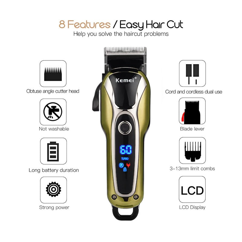 Luxury Professional Hair Clippers Set - Complete Grooming Kit for Salon-Quality Results