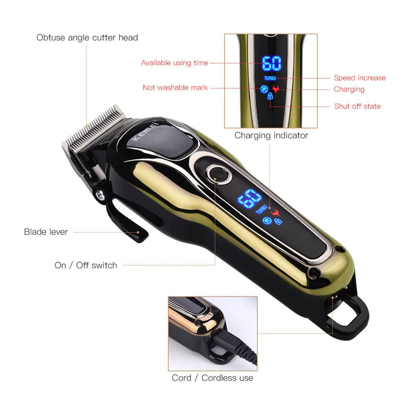 Luxury Professional Hair Clippers Set - Complete Grooming Kit for Salon-Quality Results